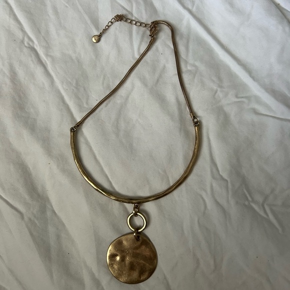 Eclectic hand crafted gold statement necklace - Picture 2 of 4